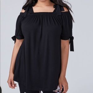 Off the shoulder tunic with tie sleeves
